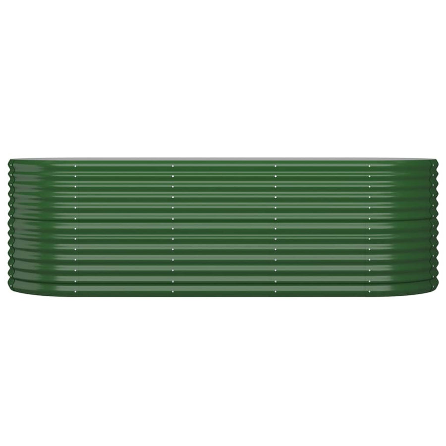 Garden Raised Bed Galvanised Steel 224x80x68 cm Green