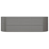 Garden Raised Bed Galvanised Steel 224x80x68 cm Grey