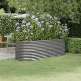 Garden Raised Bed Galvanised Steel 224x80x68 cm Grey