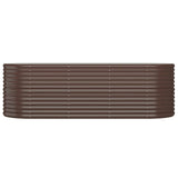 Garden Raised Bed Galvanised Steel 224x80x68 cm Brown