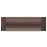 Garden Raised Bed Galvanised Steel 224x80x68 cm Brown - Side View