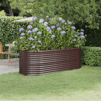 Garden Raised Bed Galvanised Steel 224x80x68 cm Brown