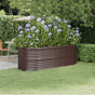 Garden Raised Bed Galvanised Steel 224x80x68 cm Brown