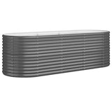 Garden Raised Bed Galvanised Steel 224x80x68 cm Anthracite