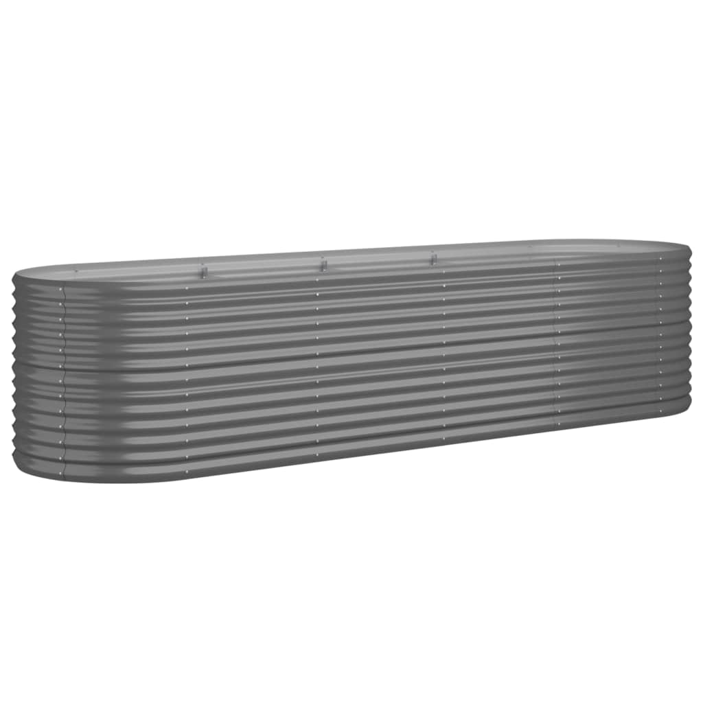 Garden Raised Bed Galvanised Steel 296x80x68 cm Grey