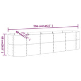 Garden Raised Bed Galvanised Steel 296x80x68 cm Grey