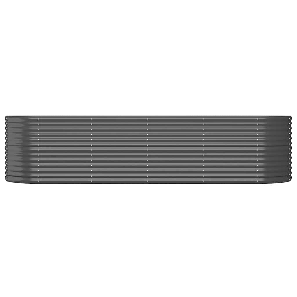 Garden Raised Bed Galvanised Steel 296x80x68 cm Anthracite
