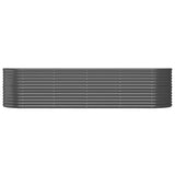 Garden Raised Bed Galvanised Steel 296x80x68 cm Anthracite