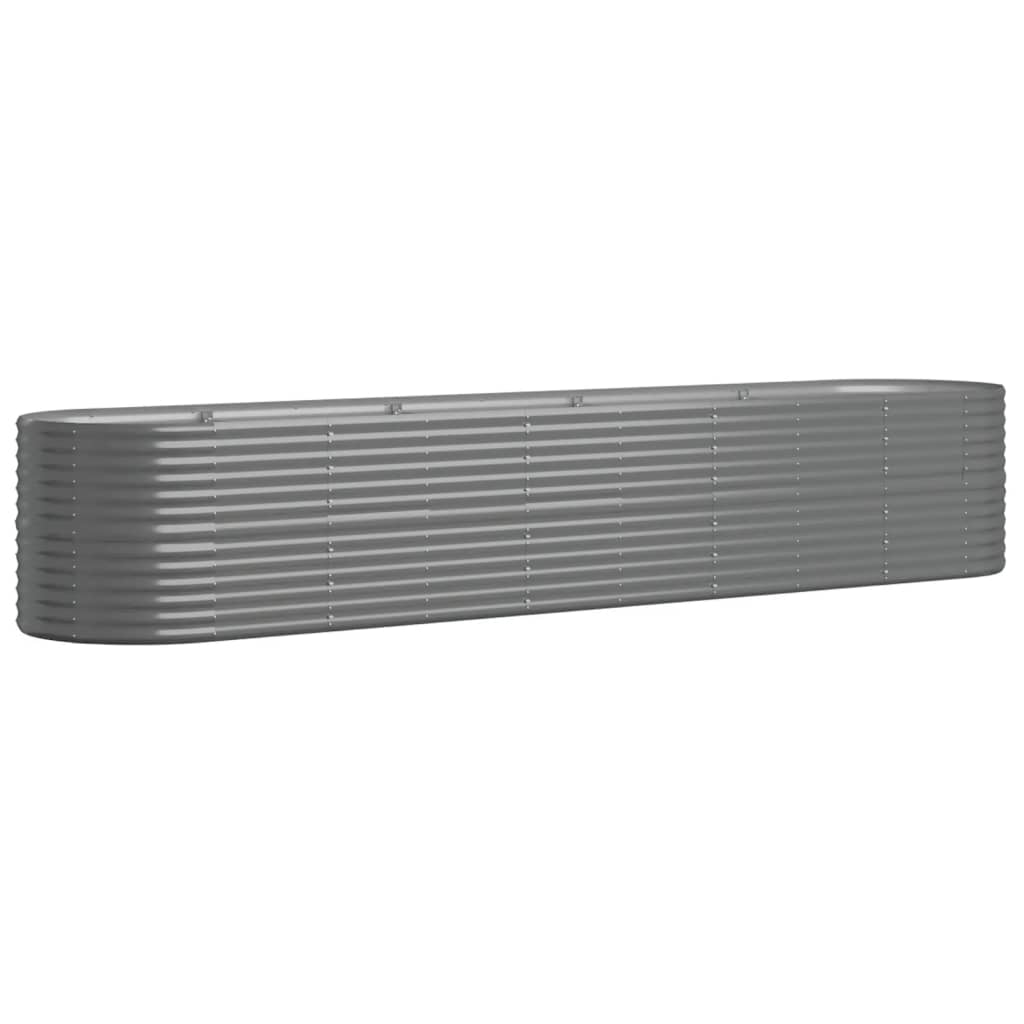 Garden Raised Bed Galvanised Steel 368x80x68 cm Grey