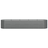 Garden Raised Bed Galvanised Steel 368x80x68 cm Grey