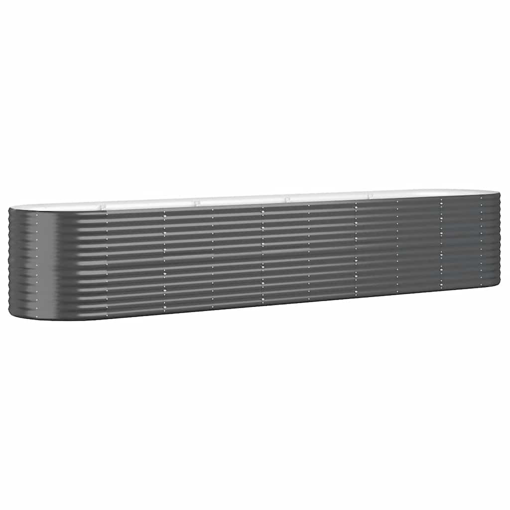 Garden Raised Bed Galvanised Steel 368x80x68 cm Anthracite