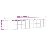 Garden Raised Bed Galvanised Steel 368x80x68 cm Anthracite