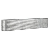 Garden Raised Bed Galvanised Steel 368x80x68 cm Silver