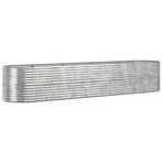 Garden Raised Bed Galvanised Steel 368x80x68 cm Silver