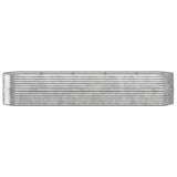Garden Raised Bed Galvanised Steel 368x80x68 cm Silver