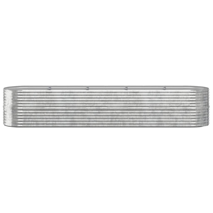Garden Raised Bed Galvanised Steel 368x80x68 cm Silver