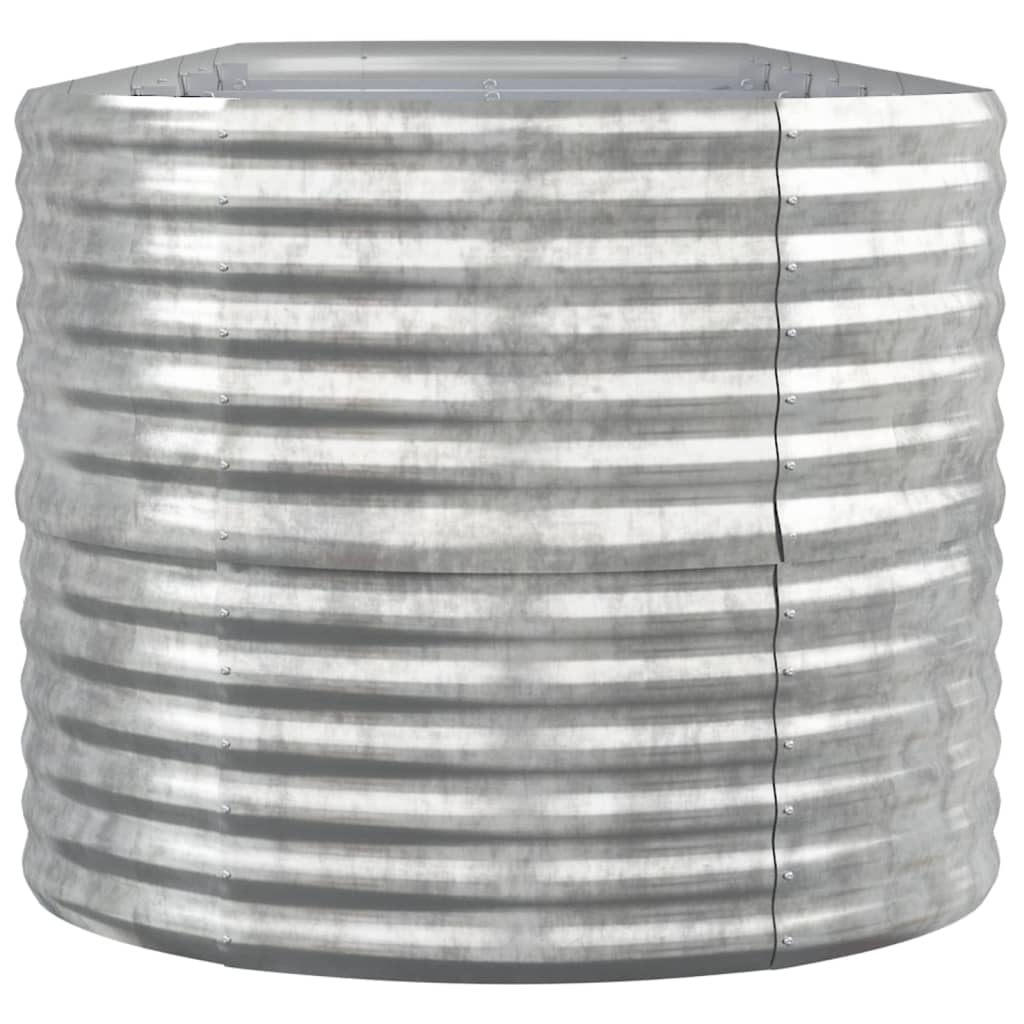 Garden Raised Bed Galvanised Steel 368x80x68 cm Silver