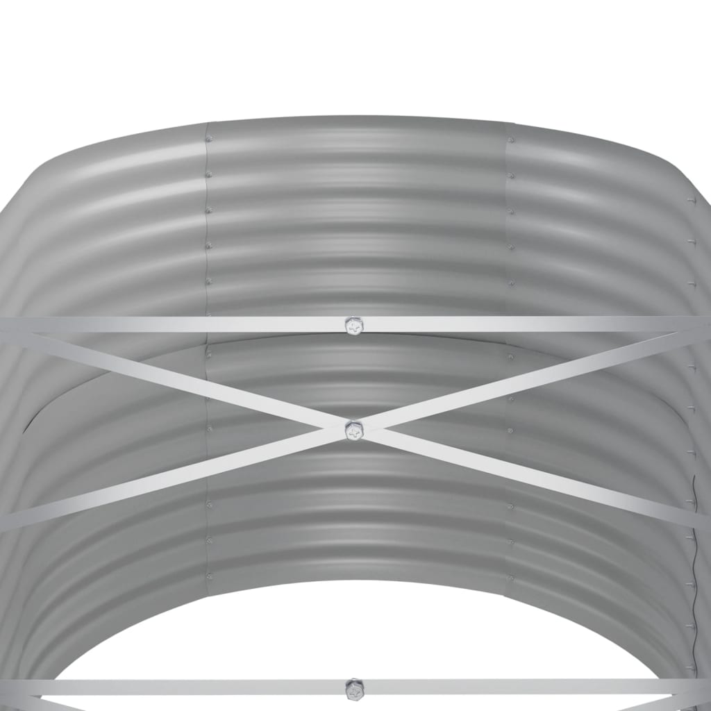Garden Raised Bed Galvanised Steel 368x80x68 cm Silver
