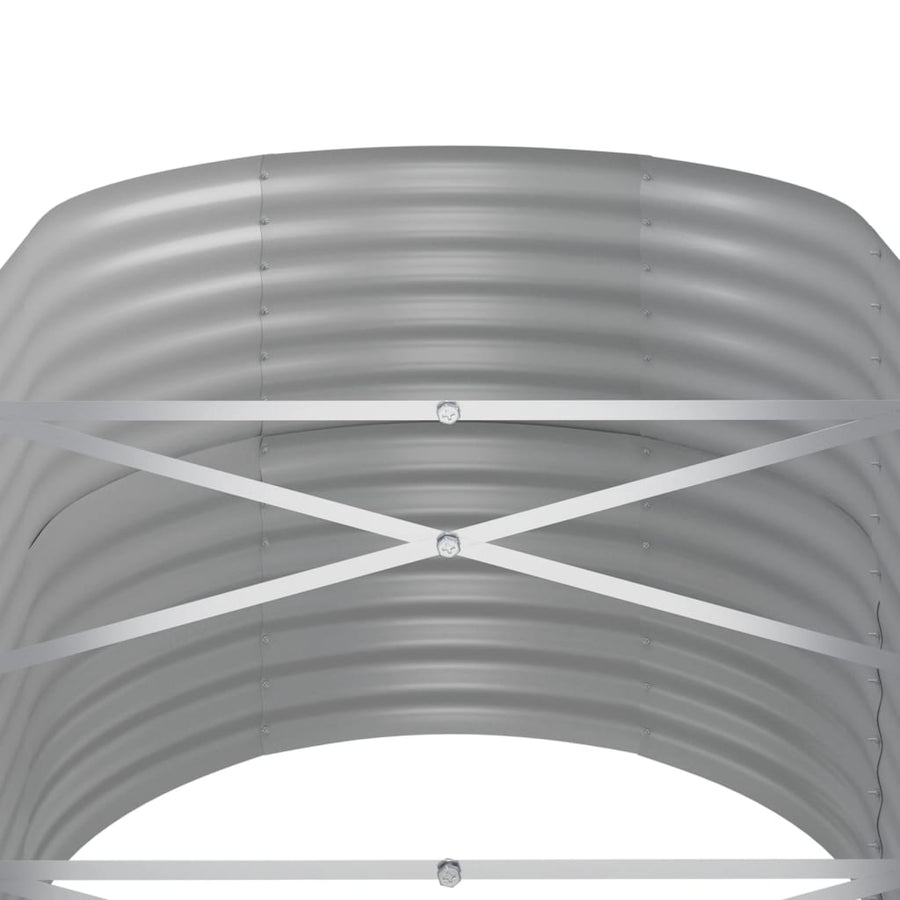 Garden Raised Bed Galvanised Steel 368x80x68 cm Silver