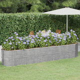 Garden Raised Bed Galvanised Steel 368x80x68 cm Silver