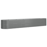 Garden Raised Bed Galvanised Steel 440x80x68 cm Grey