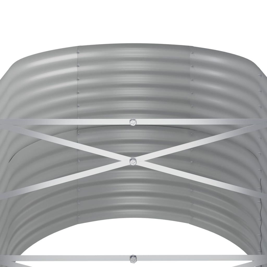 Garden Raised Bed Galvanised Steel 440x80x68 cm Grey