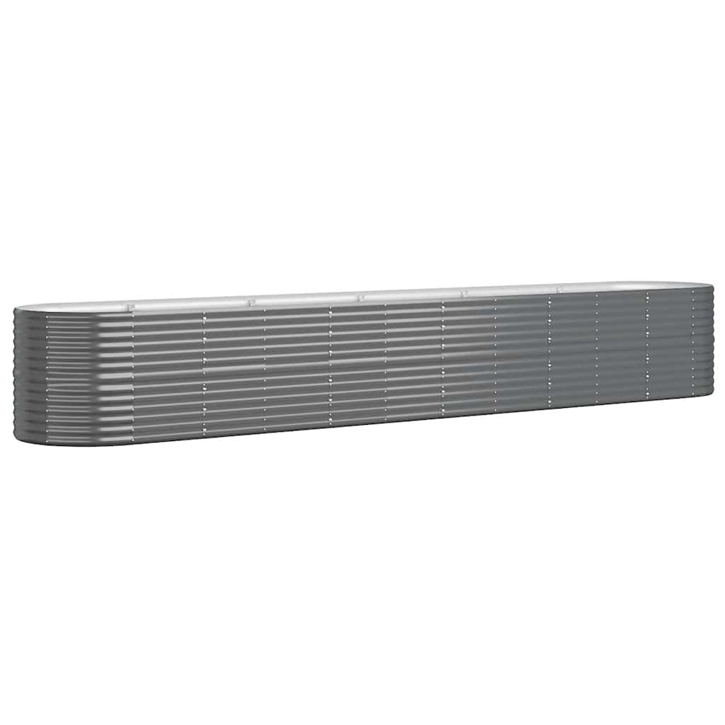 Garden Raised Bed Galvanised Steel 440x80x68 cm Anthracite