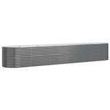 Garden Raised Bed Galvanised Steel 440x80x68 cm Anthracite