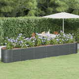Garden Raised Bed Galvanised Steel 440x80x68 cm Anthracite