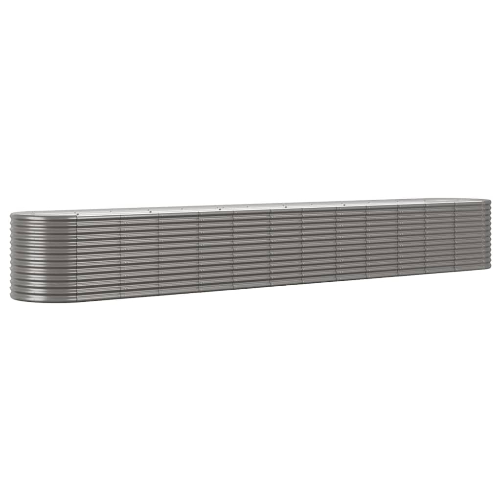 Garden Raised Bed Powder-Coated Steel 512x80x68 cm Grey