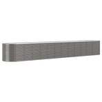 Garden Raised Bed Powder-Coated Steel 512x80x68 cm Grey