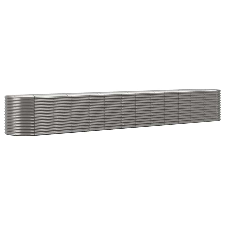 Garden Raised Bed Powder-Coated Steel 512x80x68 cm Grey