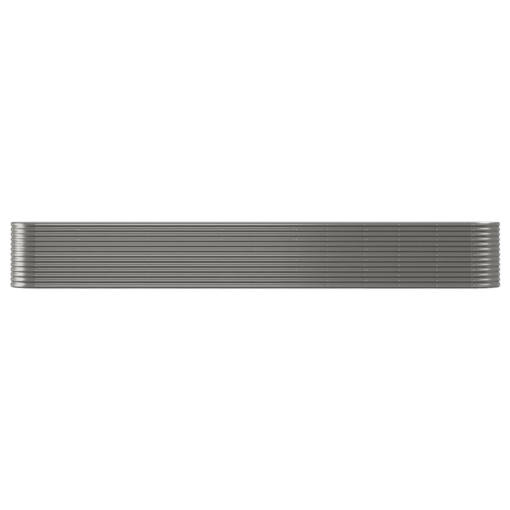 Garden Raised Bed Powder-Coated Steel 512x80x68 cm Grey