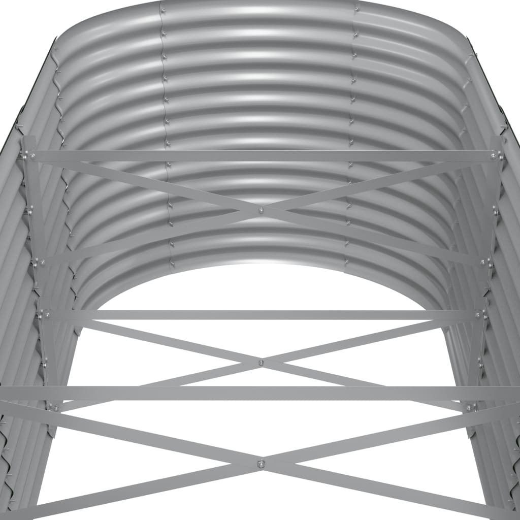 Garden Raised Bed Powder-Coated Steel 512x80x68 cm Grey