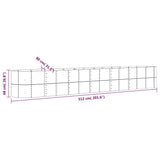 Garden Raised Bed Powder-Coated Steel 512x80x68 cm Grey - Rear View