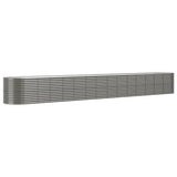 Garden Raised Bed Powder-Coated Steel 620x80x68 cm Grey