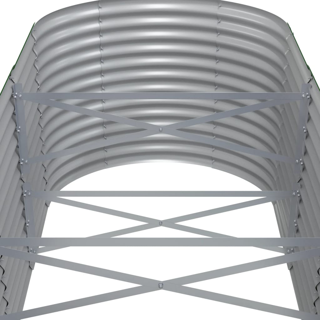 Garden Raised Bed Powder-Coated Steel 620x80x68 cm Grey