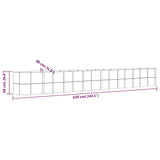 Garden Raised Bed Powder-Coated Steel 620x80x68 cm Grey - Rear View