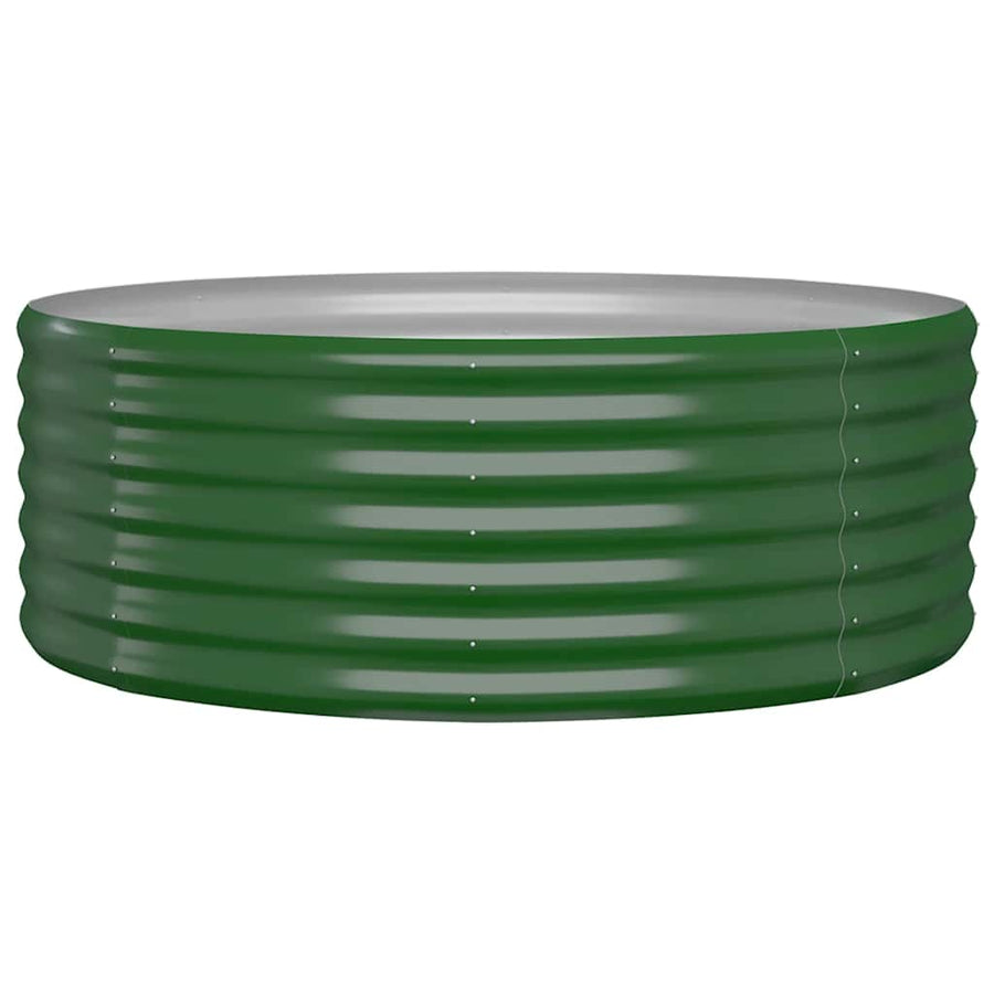 Garden Raised Bed Galvanised Steel 100x100x36 cm Green