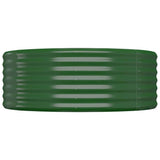 Garden Raised Bed Galvanised Steel 100x100x36 cm Green