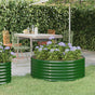 Garden Raised Bed Galvanised Steel 100x100x36 cm Green