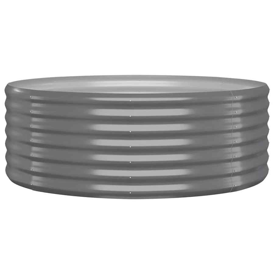 Garden Raised Bed Galvanised Steel 100x100x36 cm Grey