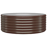 Garden Raised Bed Galvanised Steel 100x100x36 cm Brown