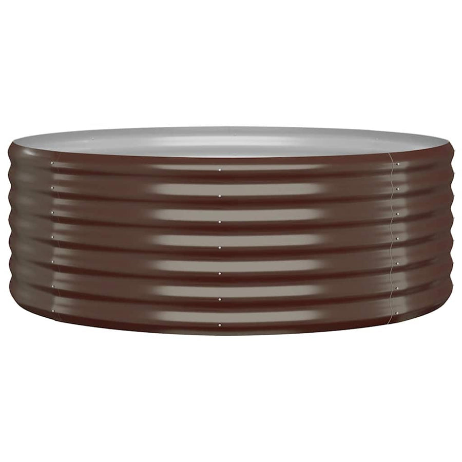 Garden Raised Bed Galvanised Steel 100x100x36 cm Brown