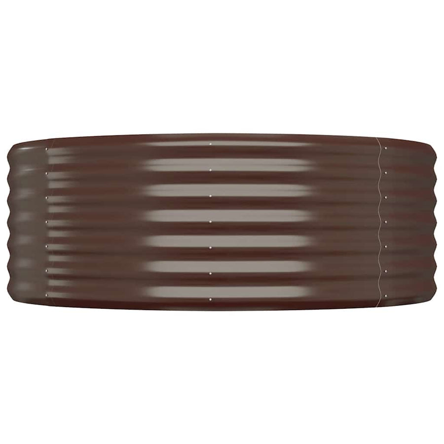Garden Raised Bed Galvanised Steel 100x100x36 cm Brown