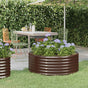 Garden Raised Bed Galvanised Steel 100x100x36 cm Brown