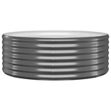 Garden Raised Bed Galvanised Steel 100x100x36 cm Anthracite - Front View