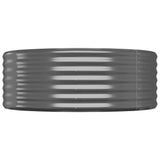 Garden Raised Bed Galvanised Steel 100x100x36 cm Anthracite - Side View