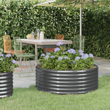 Garden Raised Bed Galvanised Steel 100x100x36 cm Anthracite