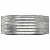 Garden Raised Bed Galvanised Steel 100x100x36 cm Silver - Side View